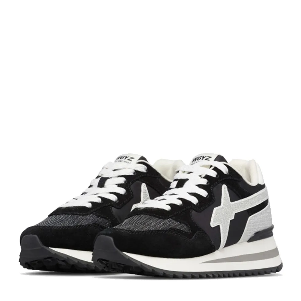 Sneakers Donna W6YZ Yak-W. in Tessuto Tecnico e Suede colore Black Black Silver