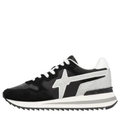 Sneakers Donna W6YZ Yak-W. in Tessuto Tecnico e Suede colore Black Black Silver