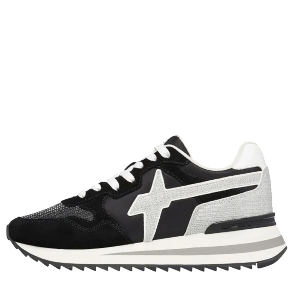 Sneakers Donna W6YZ Yak-W. in Tessuto Tecnico e Suede colore Black Black Silver