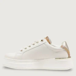 Sneakers Platform 1A Classe Alviero Martini Bianco Sporco con Inserto Geo Beige 2420