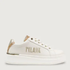 Sneakers Platform 1A Classe Alviero Martini Bianco Sporco con Inserto Geo Beige 2420