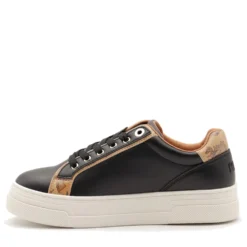 Sneakers Platform 1A Classe Alviero Martini in Eco Nappa Nera con Inserti Geo Beige 2279