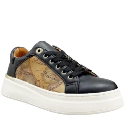 Sneakers Platform 1A Classe Alviero Martini Nere con Inserti Geo Beige 2261