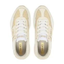 Sneakers Platform Donna LIU JO Eva 02 in Pelle e Glitter White Milk