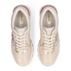 Sneakers Platform Donna LIU JO Amazing 43 in Pelle Beige con Dettaglio Glitter