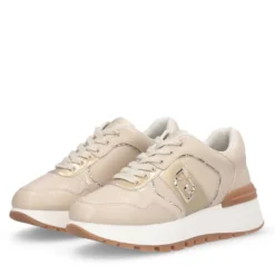 Sneakers Platform Donna LIU JO Amazing 43 in Pelle Beige con Dettaglio Glitter