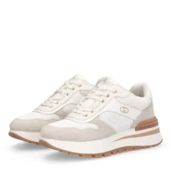 Sneakers Platform Donna LIU JO Amazing 38 in Suede e Mesh color Latte e Bianco