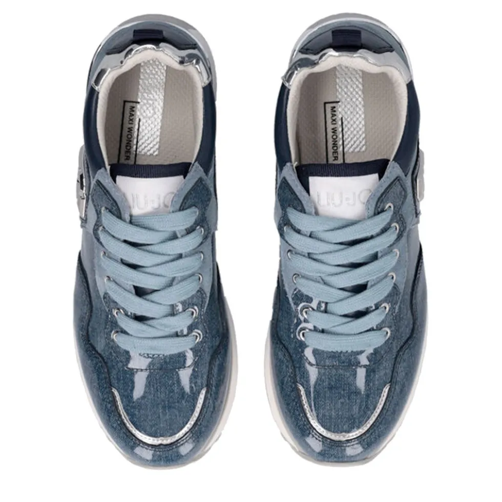 Sneakers Platform Donna LIU JO Maxi Wonder 01 in Suede e Denim