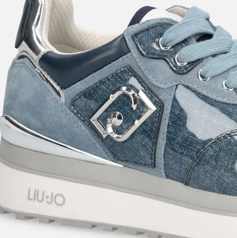 Sneakers Platform Donna LIU JO Maxi Wonder 01 in Suede e Denim