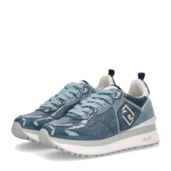 Sneakers Platform Donna LIU JO Maxi Wonder 01 in Suede e Denim