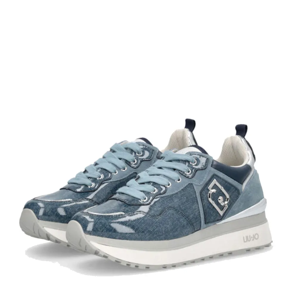 Sneakers Platform Donna LIU JO Maxi Wonder 01 in Suede e Denim