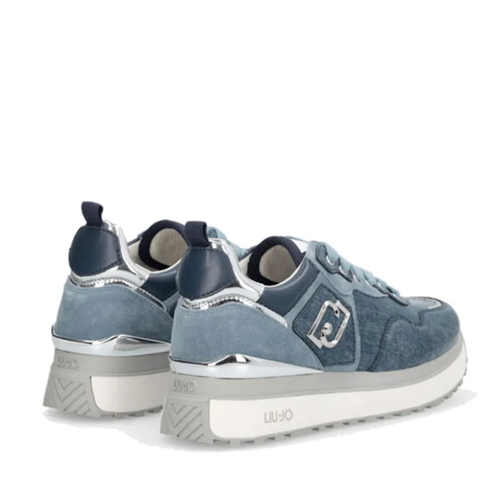Sneakers Platform Donna LIU JO Maxi Wonder 01 in Suede e Denim