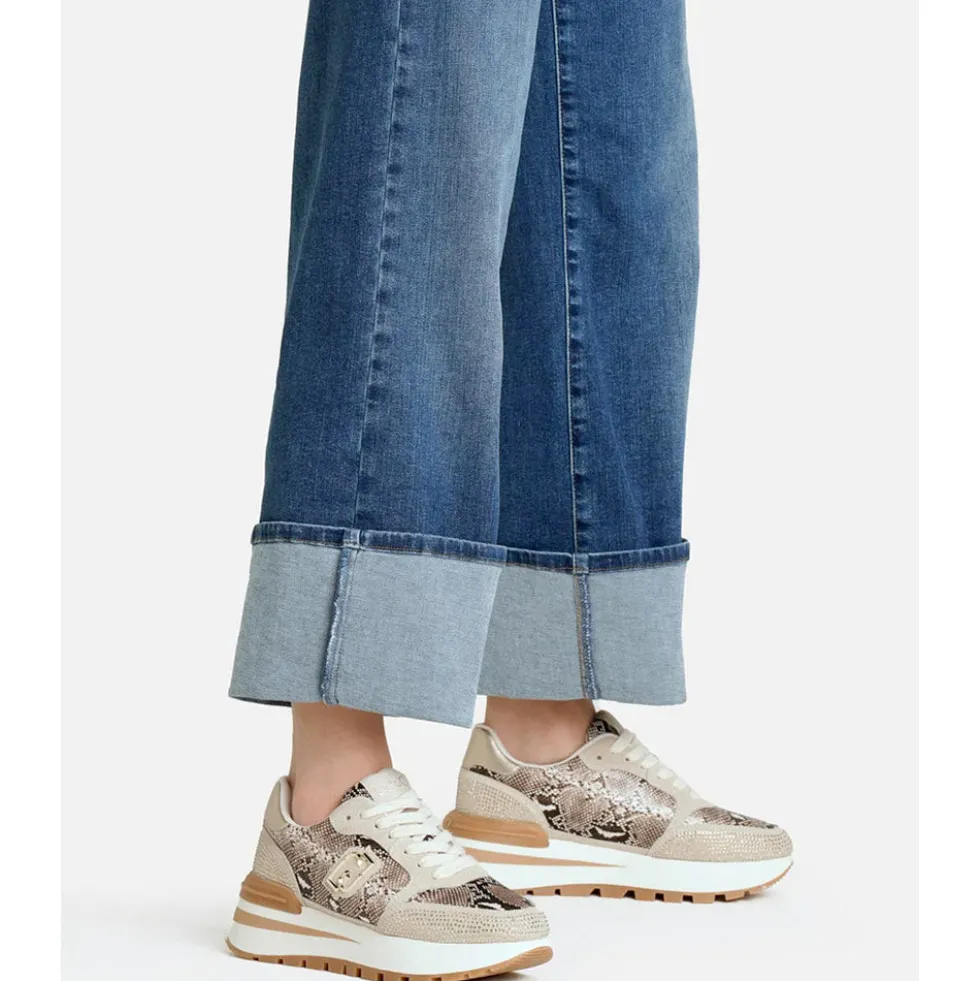 Sneakers Platform Donna LIU JO Amazing 25 in Suede e Inserti stampa Pitone