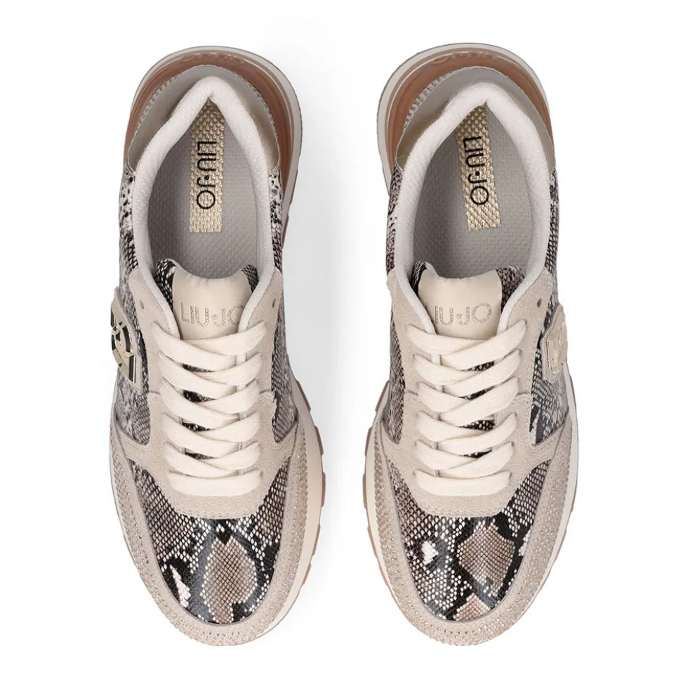 Sneakers Platform Donna LIU JO Amazing 25 in Suede e Inserti stampa Pitone