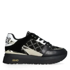 Sneakers Platform Donna LIU JO Maxi Wonder 91 in Pelle e Suede Nero