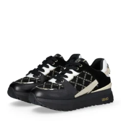 Sneakers Platform Donna LIU JO Maxi Wonder 91 in Pelle e Suede Nero