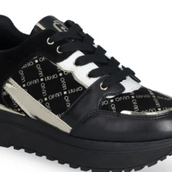 Sneakers Platform Donna LIU JO Maxi Wonder 91 in Pelle e Suede Nero