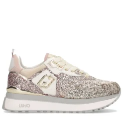 Sneakers Platform Donna LIU JO Maxi Wonder 01 Full Glitter Light Gold Copper
