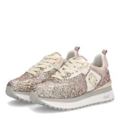 Sneakers Platform Donna LIU JO Maxi Wonder 01 Full Glitter Light Gold Copper