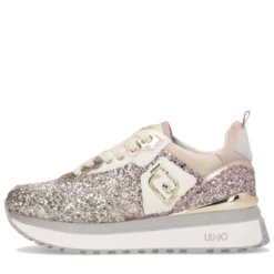 Sneakers Platform Donna LIU JO Maxi Wonder 01 Full Glitter Light Gold Copper