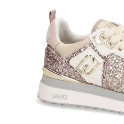 Sneakers Platform Donna LIU JO Maxi Wonder 01 Full Glitter Light Gold Copper