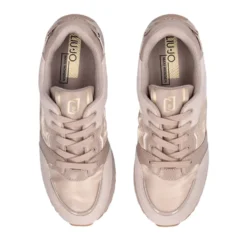 Sneakers Platform Donna LIU JO Maxi Wonder 91 in Suede Nylon e Vernice Beige