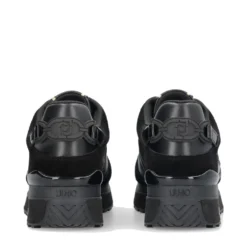 Sneakers Platform Donna LIU JO Maxi Wonder 91 in Suede Nylon e Vernice Nero