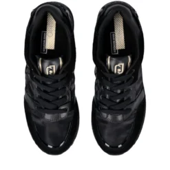 Sneakers Platform Donna LIU JO Maxi Wonder 91 in Suede Nylon e Vernice Nero