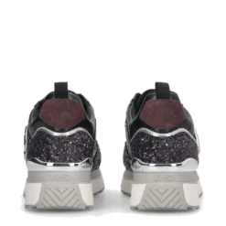 Sneakers Platform Donna LIU JO Maxi Wonder 01 Full Glitter Silver Amarone