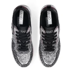 Sneakers Platform Donna LIU JO Maxi Wonder 01 Full Glitter Silver Amarone