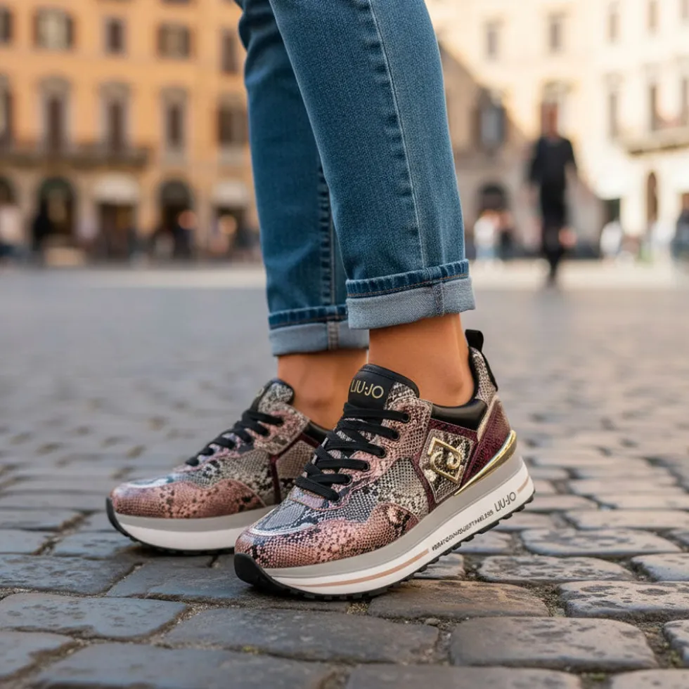 Sneakers Platform Donna LIU JO Maxi Wonder 01 stampa Pitone Multicolor