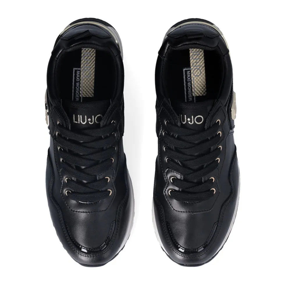 Sneakers Platform Donna LIU JO Maxi Wonder 01 in Pelle Nera