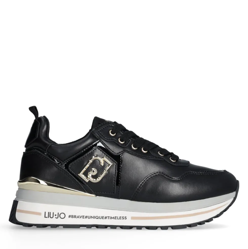 Sneakers Platform Donna LIU JO Maxi Wonder 01 in Pelle Nera