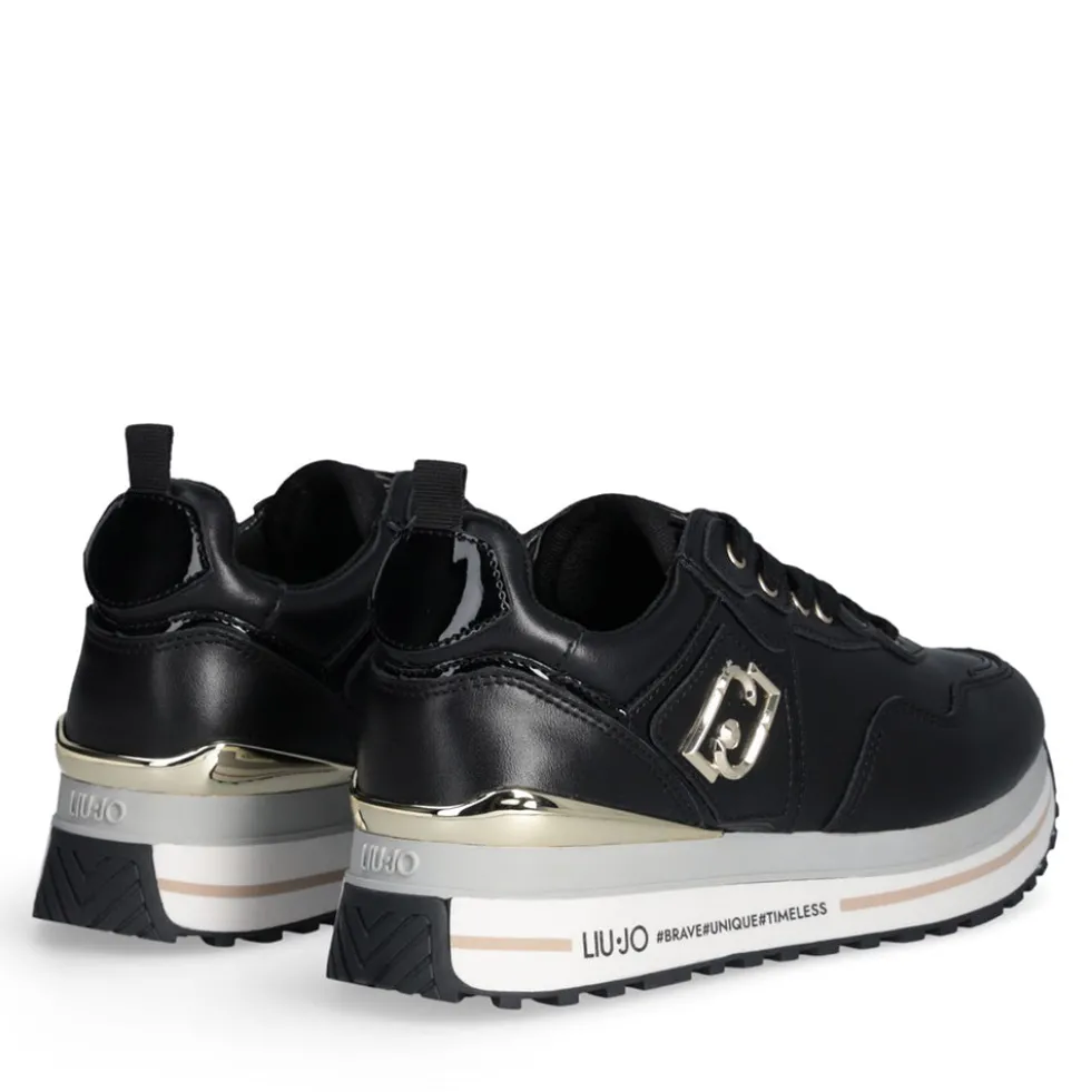 Sneakers Platform Donna LIU JO Maxi Wonder 01 in Pelle Nera