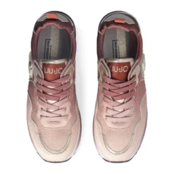Sneakers Platform Donna LIU JO Maxi Wonder 01 in Raso Sfumato e Strass Ginger Bread e Milk