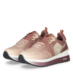 Sneakers Platform Donna LIU JO Maxi Wonder 01 in Raso Sfumato e Strass Ginger Bread e Milk