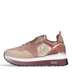 Sneakers Platform Donna LIU JO Maxi Wonder 01 in Raso Sfumato e Strass Ginger Bread e Milk