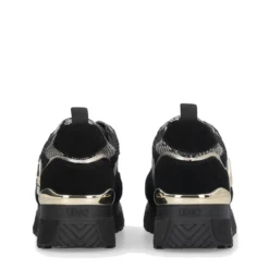 Sneakers Platform Donna LIU JO Maxi Wonder 01 in Suede e Mesh con Stampa Pitone Black