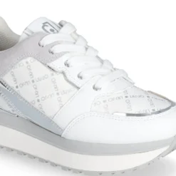 Sneakers Platform Donna LIU JO Maxi Wonder 91 in Pelle e Suede Bianco