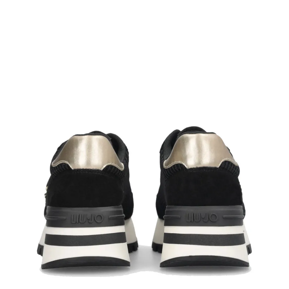 Sneakers Platform LIU JO Amazing 25 in Suede e Mesh Black Light Gold