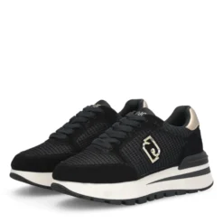 Sneakers Platform LIU JO Amazing 25 in Suede e Mesh Black Light Gold