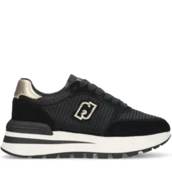 Sneakers Platform LIU JO Amazing 25 in Suede e Mesh Black Light Gold