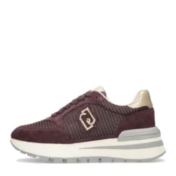 Sneakers Platform LIU JO Amazing 25 in Suede e Mesh Cremisi Light Gold