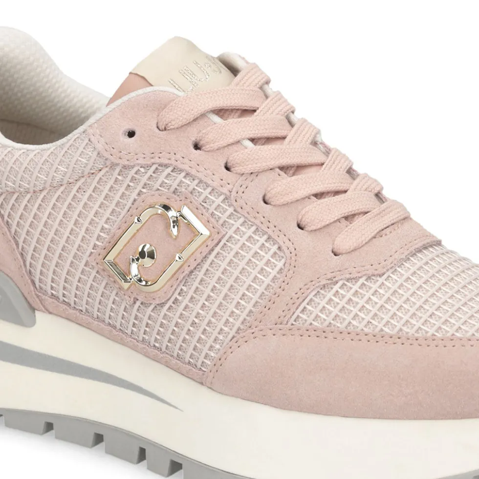 Sneakers Platform LIU JO Amazing 25 in Suede e Mesh Nude Light Gold
