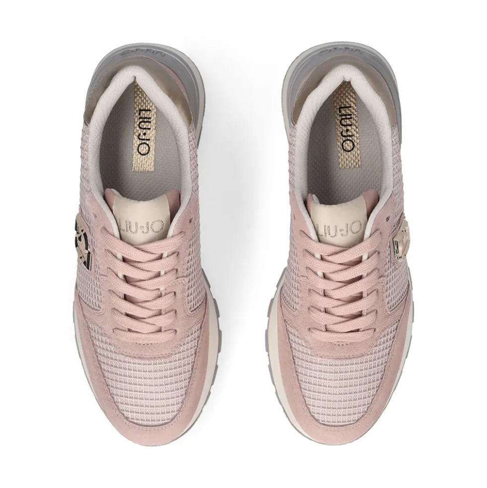 Sneakers Platform LIU JO Amazing 25 in Suede e Mesh Nude Light Gold