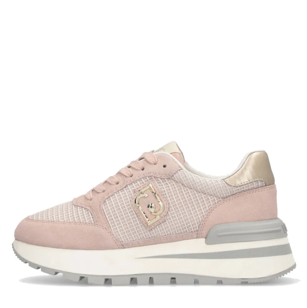 Sneakers Platform LIU JO Amazing 25 in Suede e Mesh Nude Light Gold