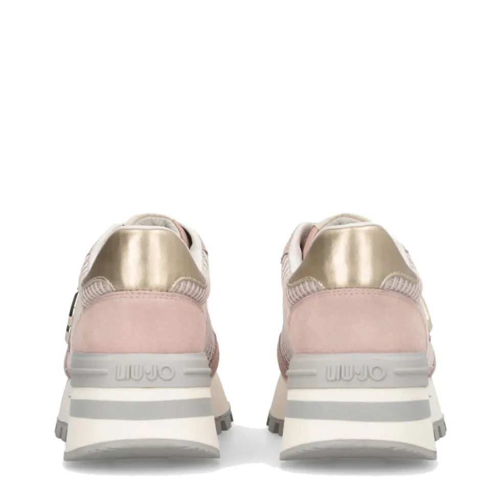 Sneakers Platform LIU JO Amazing 25 in Suede e Mesh Nude Light Gold