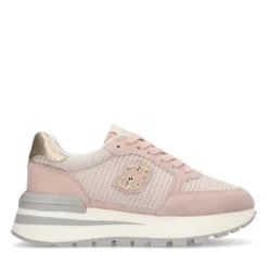 Sneakers Platform LIU JO Amazing 25 in Suede e Mesh Nude Light Gold