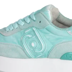 Sneakers Platform LIU JO Dreamy 02 in Suede e Nylon Verde Acqua