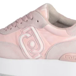 Sneakers Platform LIU JO Dreamy 02 in Suede e Nylon Rosa Pesca